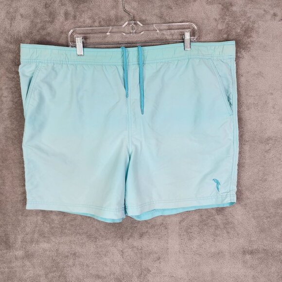 Mens Caribbean Swimwear Blue Swim Trunks Shorts Drawstring Waist Mesh Lining XL - Picture 2 of 13